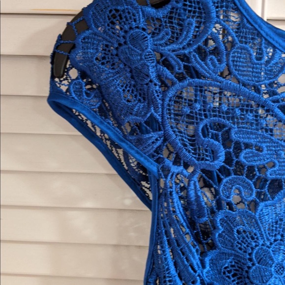 Royal Blue Lace Dress - Picture 4 of 4